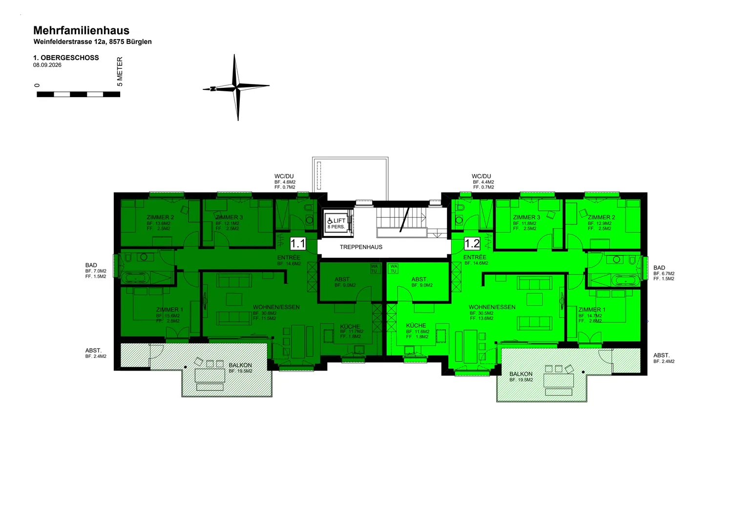 Grundriss 1. OG hellgrün