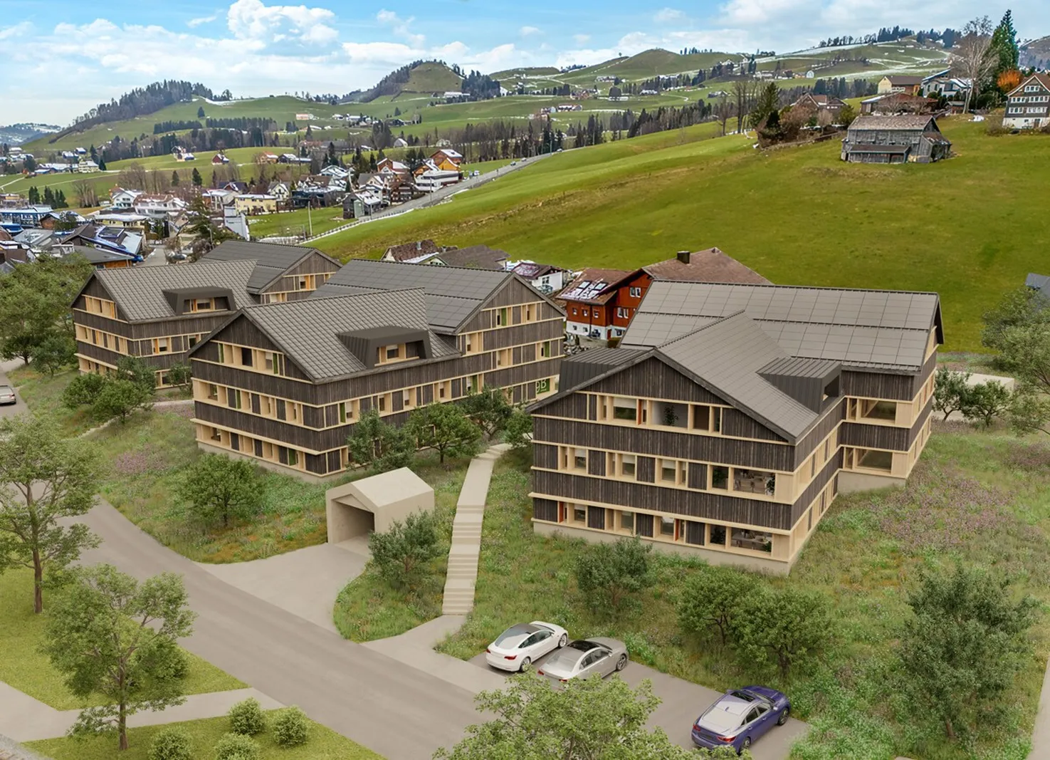 Exklusiv Wohnen mit Bergsicht Neubauprojekt Rässes Hirschbergstrasse 29 a, b, c